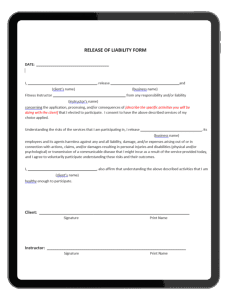 Waiver of liability template
