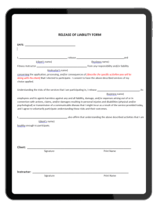 Waiver of liability template